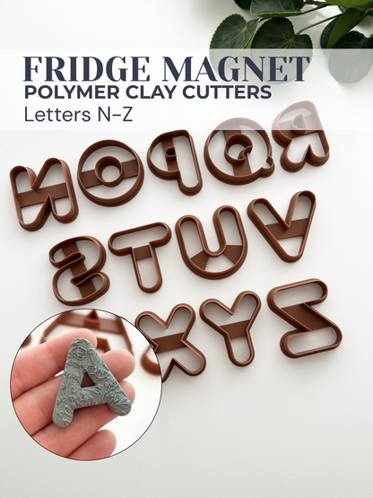 Fridge Magnet Letters N-Z | Polymer Clay Cutter