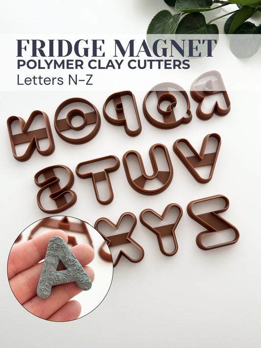 Fridge Magnet Letters N-Z | Polymer Clay Cutter
