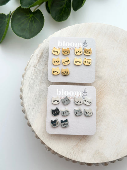 Cat Face with Whiskers | Add-On Stud Packs (5 pair)