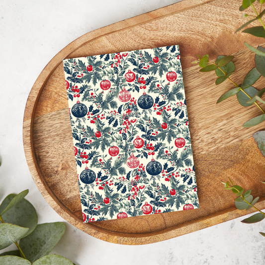 Vintage Blue and Red Christmas Ornaments | AG070 | Image Transfer Paper