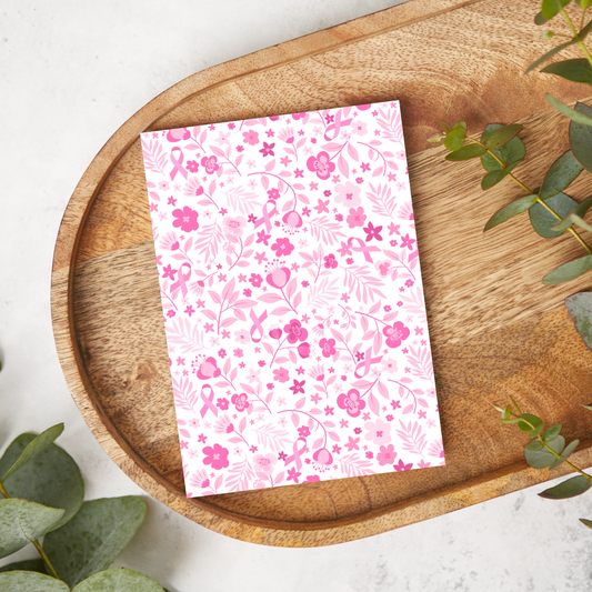 Light Pink Ribbons and Flowers | Breast Cancer Awareness | BRCA04 | Image Transfer Paper