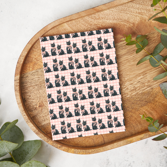 Black Cats on Pink Gingham | T0779 | Image Transfer Paper