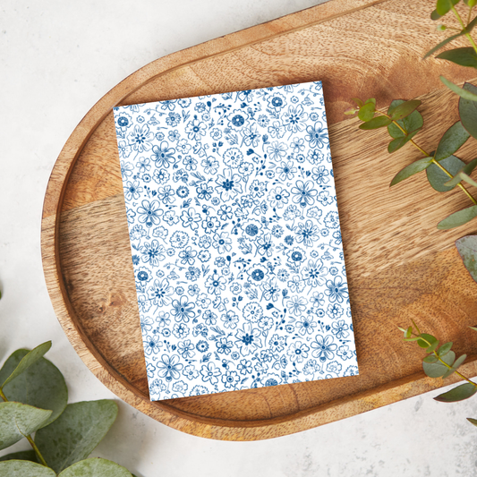 Blue Floral Doodles | T0817 | Image Transfer Paper
