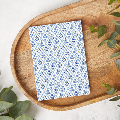 Blue Floral Diamond Pattern | T0823 | Image Transfer Paper