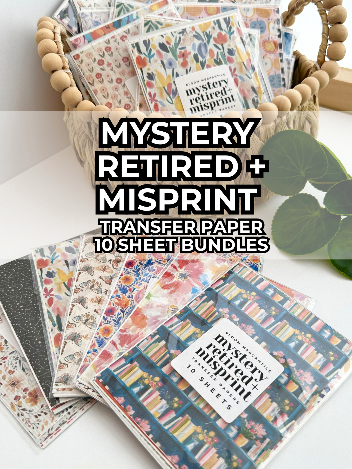 Mystery Retired + Misprint Transfer Paper Bundle - 10 Sheets | Image Transfer Paper