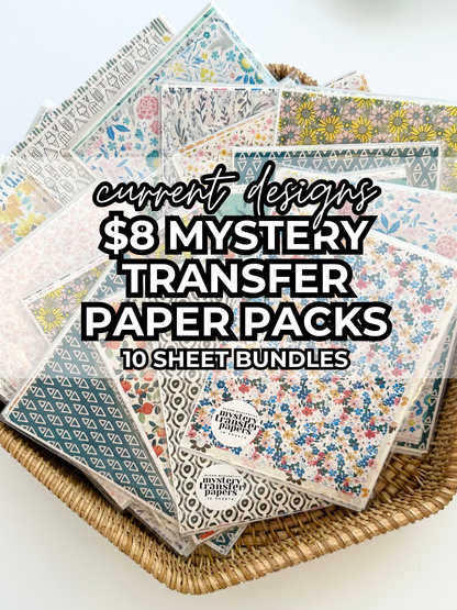 Mystery Transfer Paper Bundle - 10 Sheets - Current Collection | Image Transfer Paper