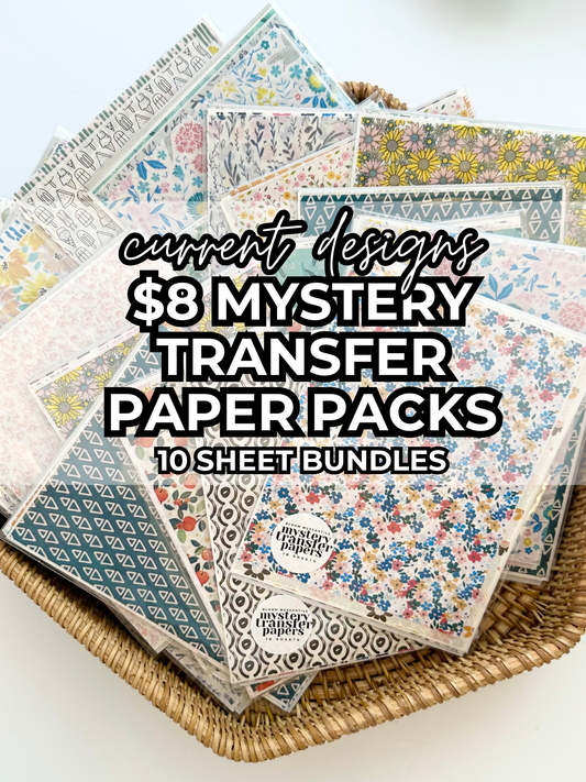 Mystery Transfer Paper Bundle - 10 Sheets - Current Collection | Image Transfer Paper