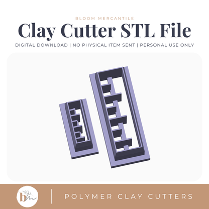 Embossed Ruler - 2 Sizes | Digital STL File | Polymer Clay Tools & Cutters