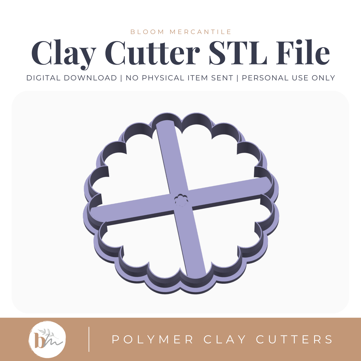 Trinket Dish - Scalloped | Digital STL File | Polymer Clay Tools & Cutters