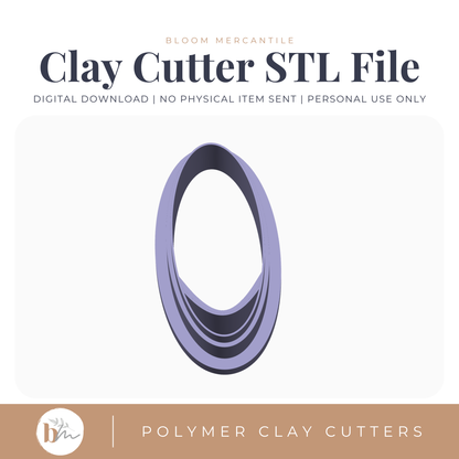 Embossed Skinny Oval | Digital STL File | Polymer Clay Tools & Cutters