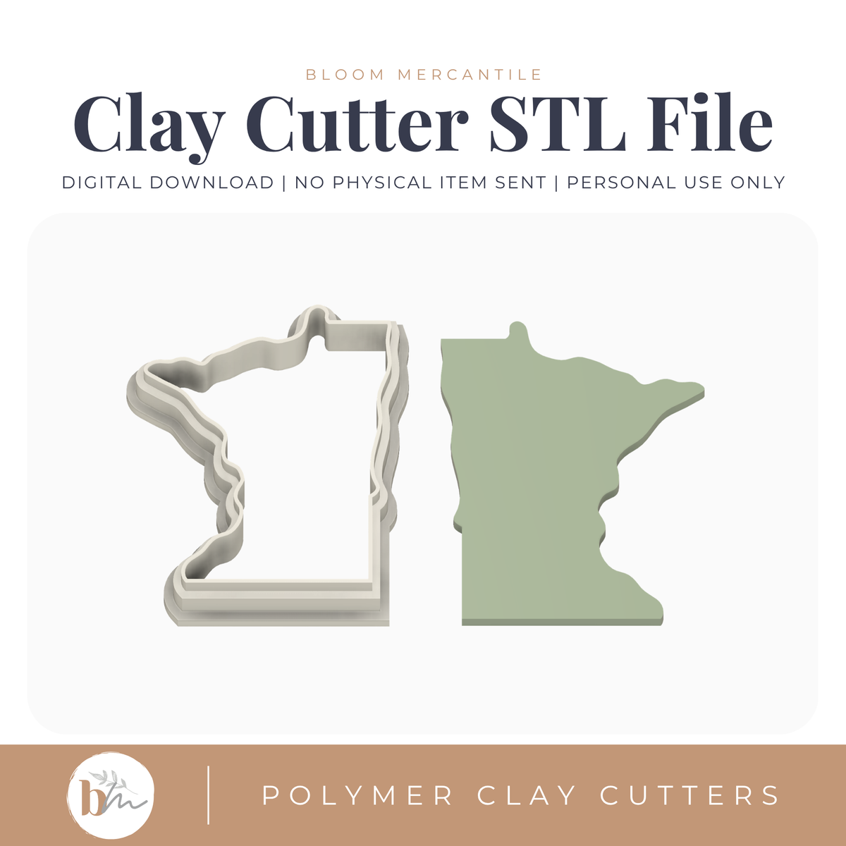 Minnesota State Silhouette - 4 Sizes STL cutter