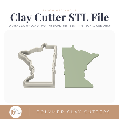Minnesota State Silhouette - 4 Sizes STL cutter