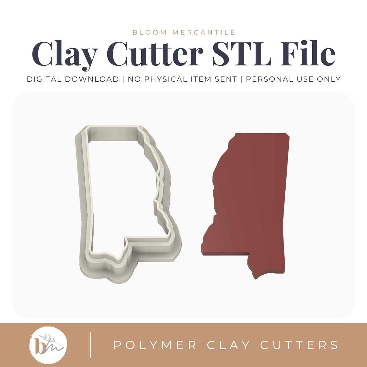 Mississippi State Silhouette - 4 Sizes STL cutter