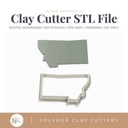 Montana State Silhouette - 4 Sizes STL cutter