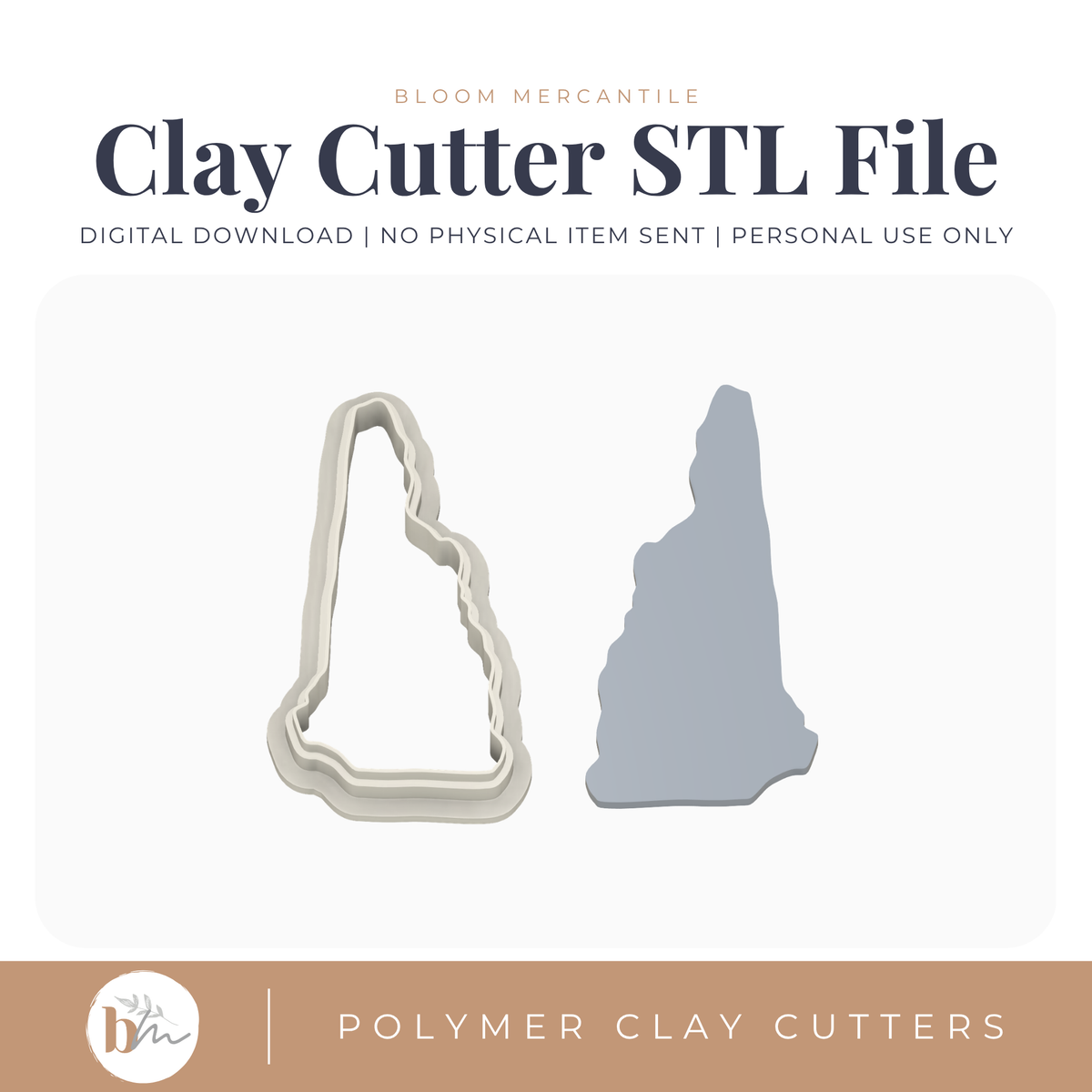 New Hampshire State Silhouette - 4 Sizes STL cutter