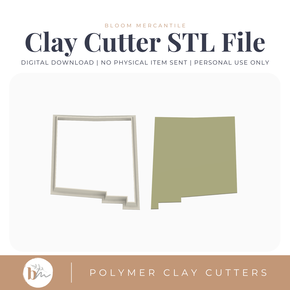 New Mexico State Silhouette - 4 Sizes STL cutter
