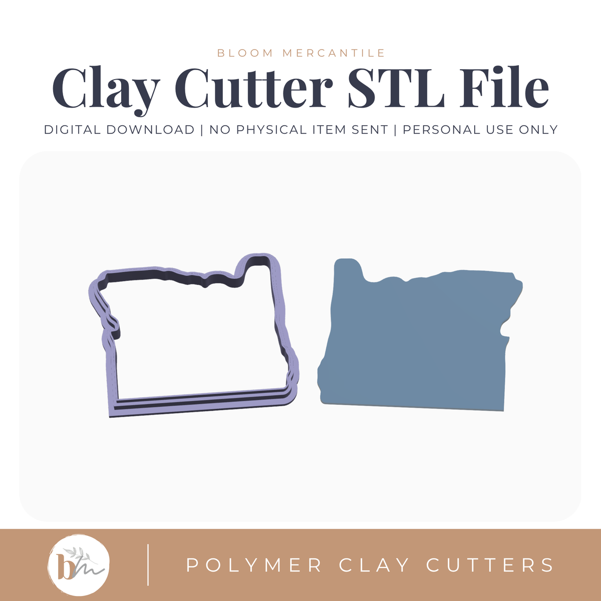 Oregon State Silhouette - 4 Sizes STL polymer clay cutter digital file