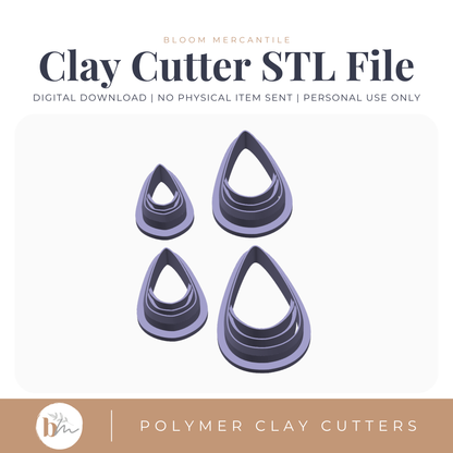 Embossed Teardrop - 4 Sizes STL file