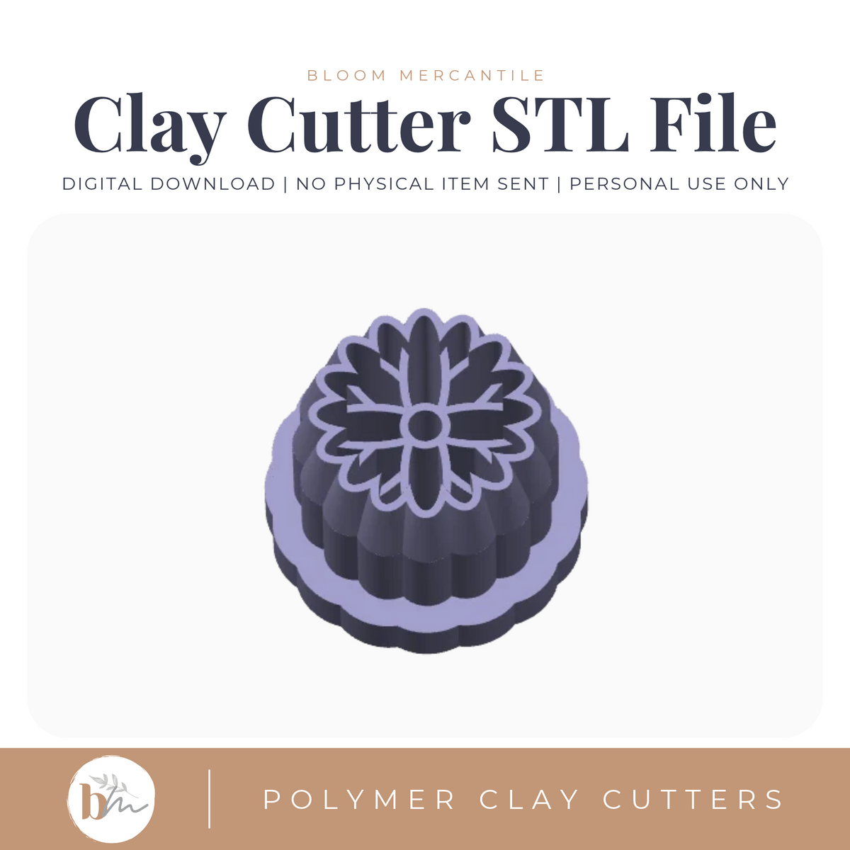 Embossed Sunflower Stud STL file cover