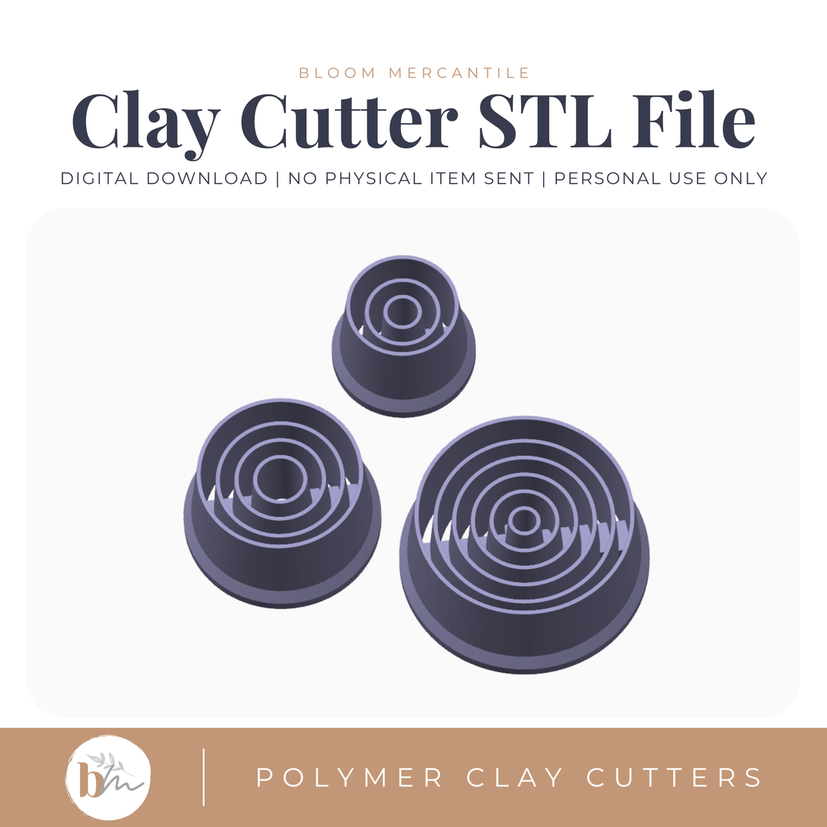 Extruded Circle - 3 Sizes STL file