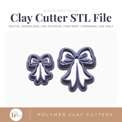 Flowy Bow - 2 Sizes STL cutter preview