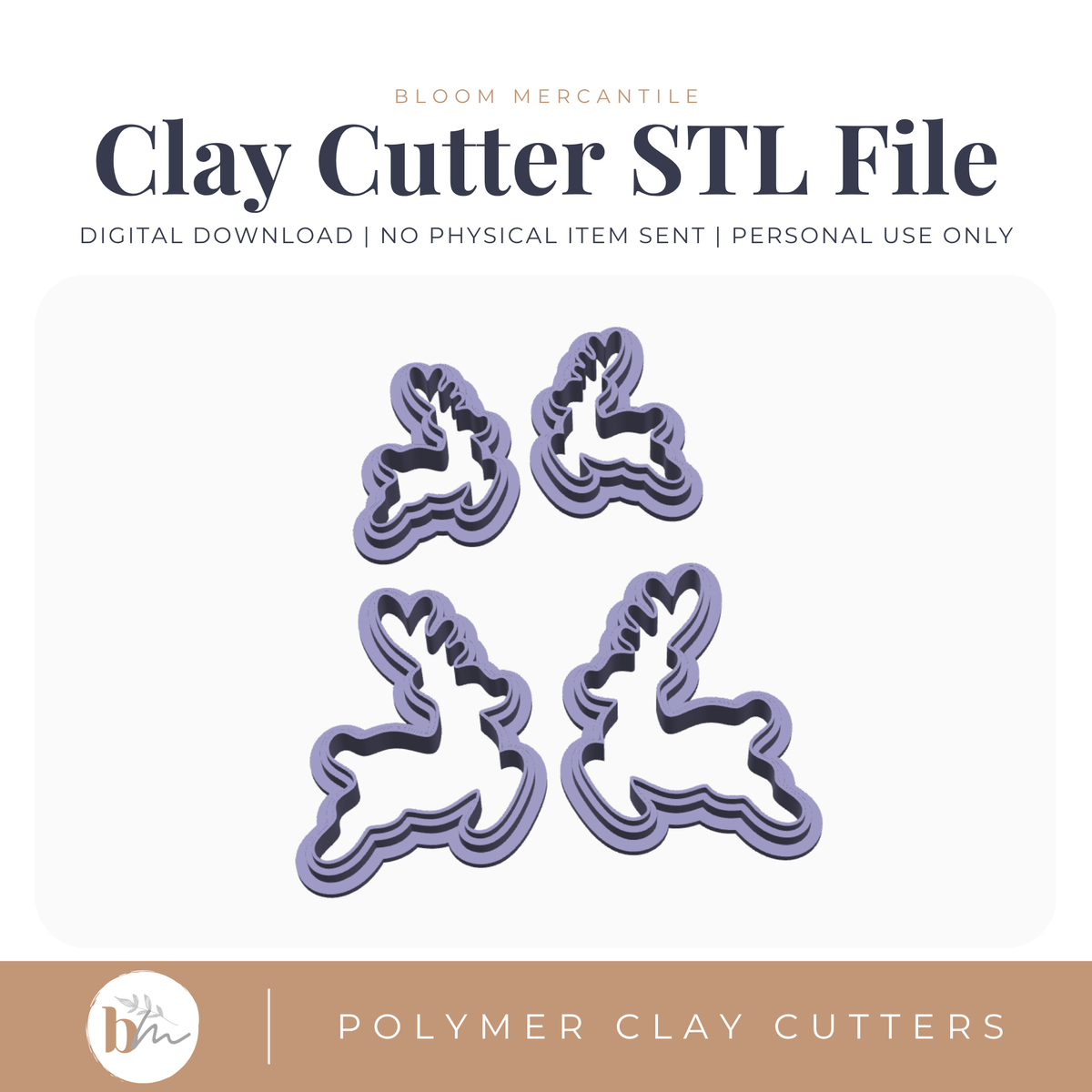 Flying Reindeer Mirror Set - 2 Sizes STL cutter preview