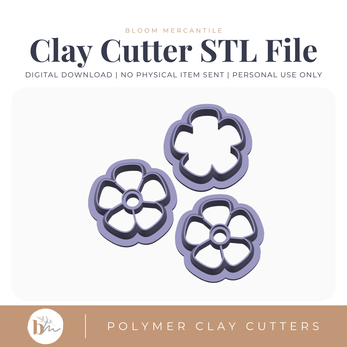 Freeform Flower - 3 Designs STL cutter preview