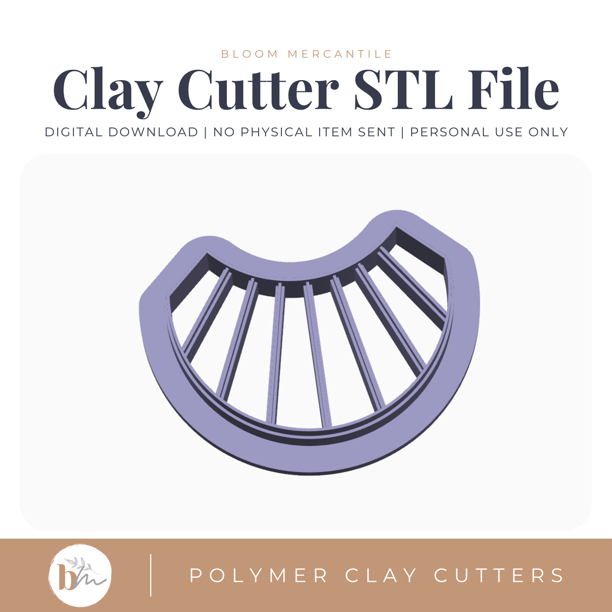 Geometric Embossed Fan STL cutter preview