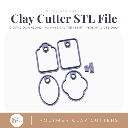 Gift Tag Set - 4 Designs plus To and From Stamp STL cutter preview