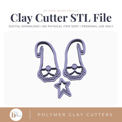 Gnome Mirror Set with Star Dangle STL cutter preview