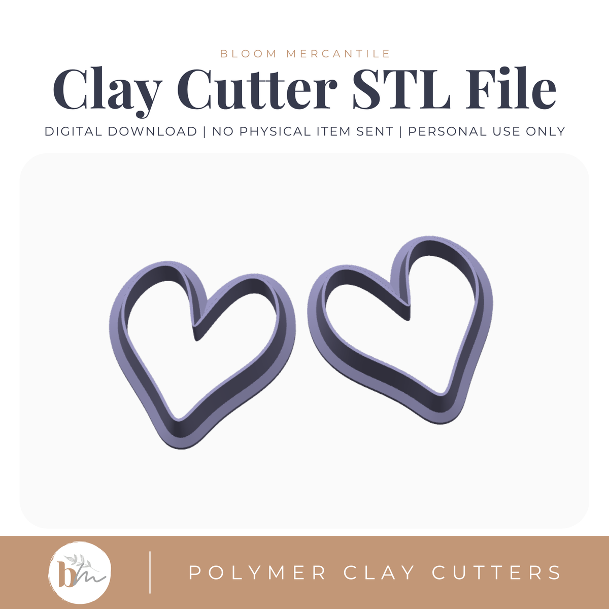 Gooey Hearts Mirror Set - 3 Sizes STL cutter preview