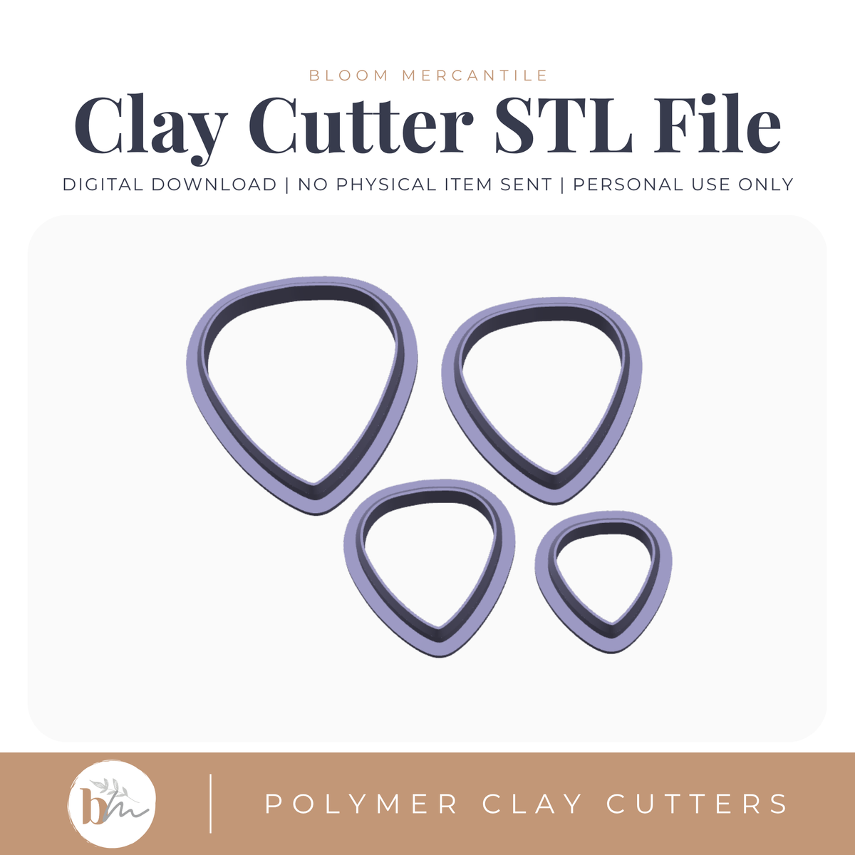 Guitar Pick - 4 Sizes STL cutter preview