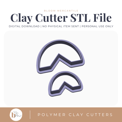 Half Circle with Square Notch - 2 Sizes STL cutter preview