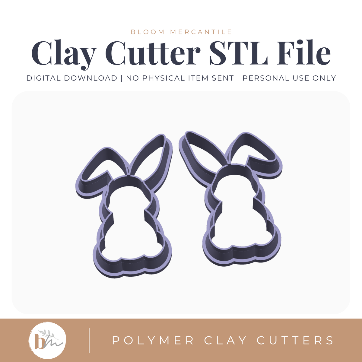 Hanging Ear Bunny Mirror Set - 4 Sizes STL cutter