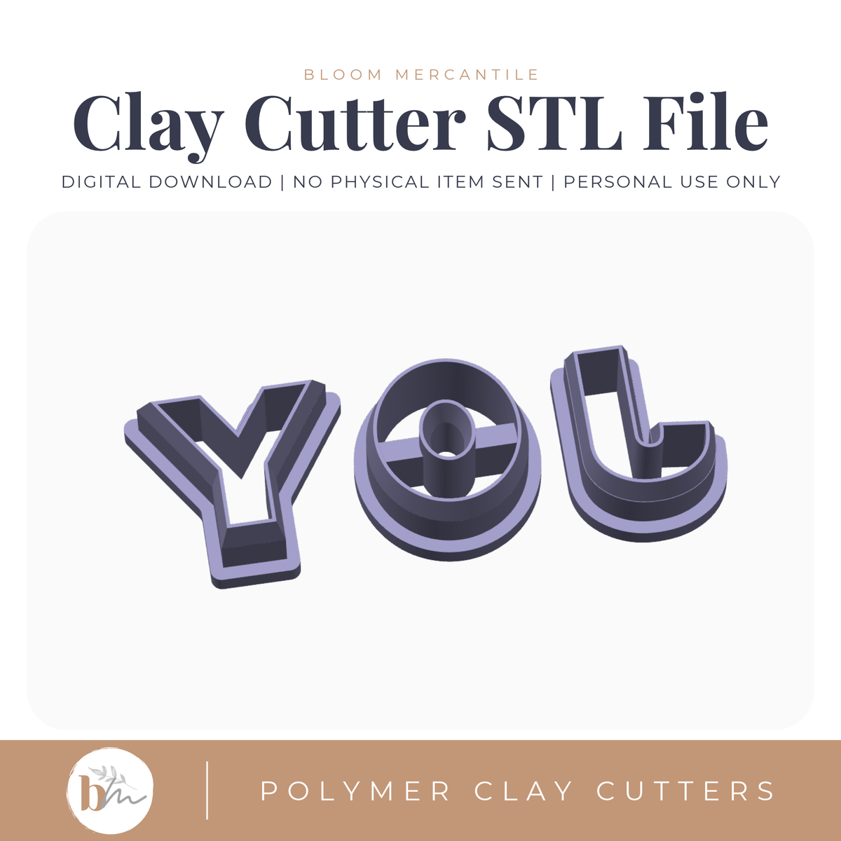 JOY 3pc Set digital STL polymer clay cutter