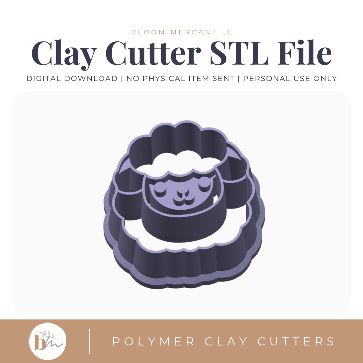 Lamb digital STL polymer clay cutter