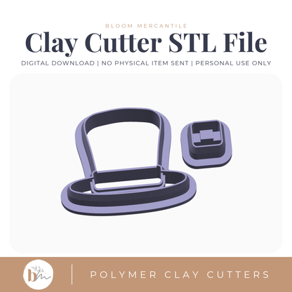 Leprechaun Hat with Buckle - 5 Sizes digital STL polymer clay cutter