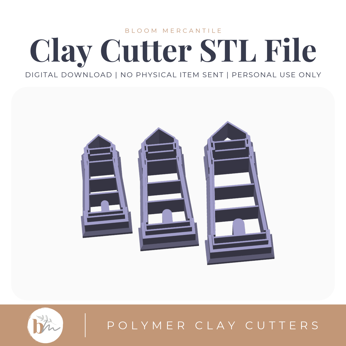 Lighthouse - 3 Sizes digital STL polymer clay cutter