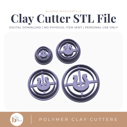 Lucky Coin - Horseshoe - 4 Sizes digital STL polymer clay cutter