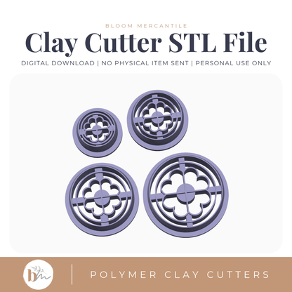 Lucky Gold Coins - 4 Sizes digital STL polymer clay cutter