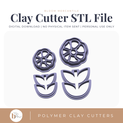 Matisse Circle Flower with Stems - 2 Sizes