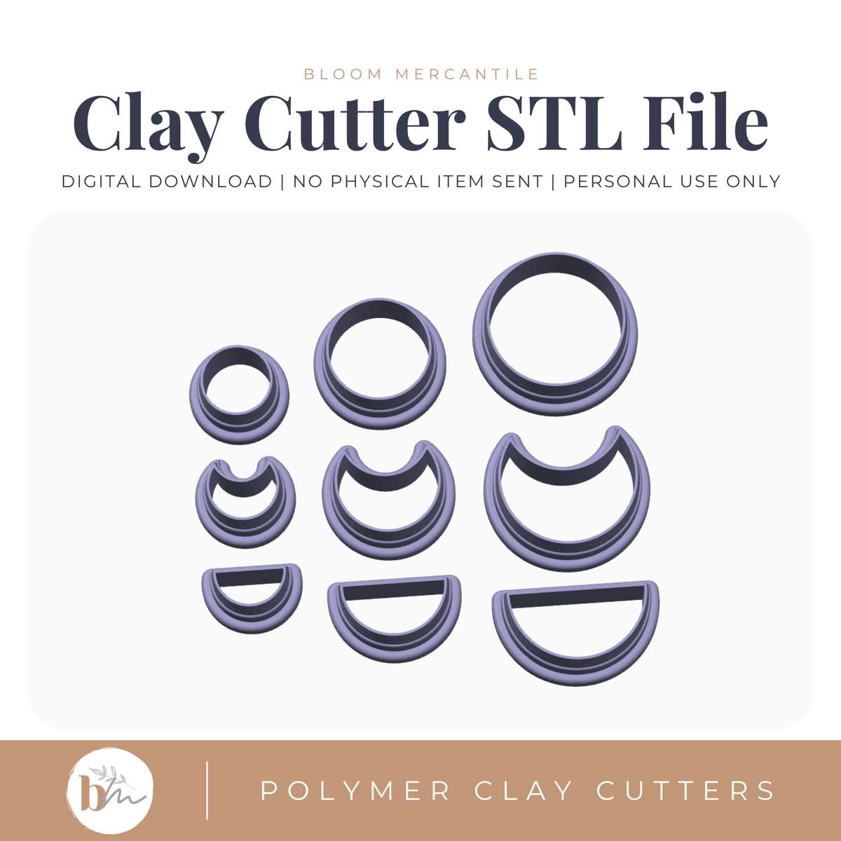 Moon Phases - 3 Sizes, 3 Designs STL cutter
