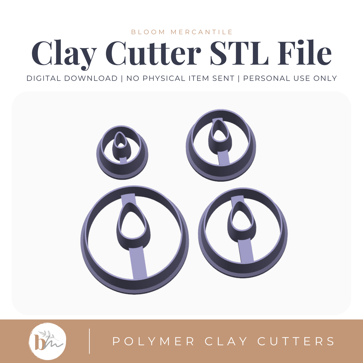 No Drill Circle - 4 Sizes STL cutter