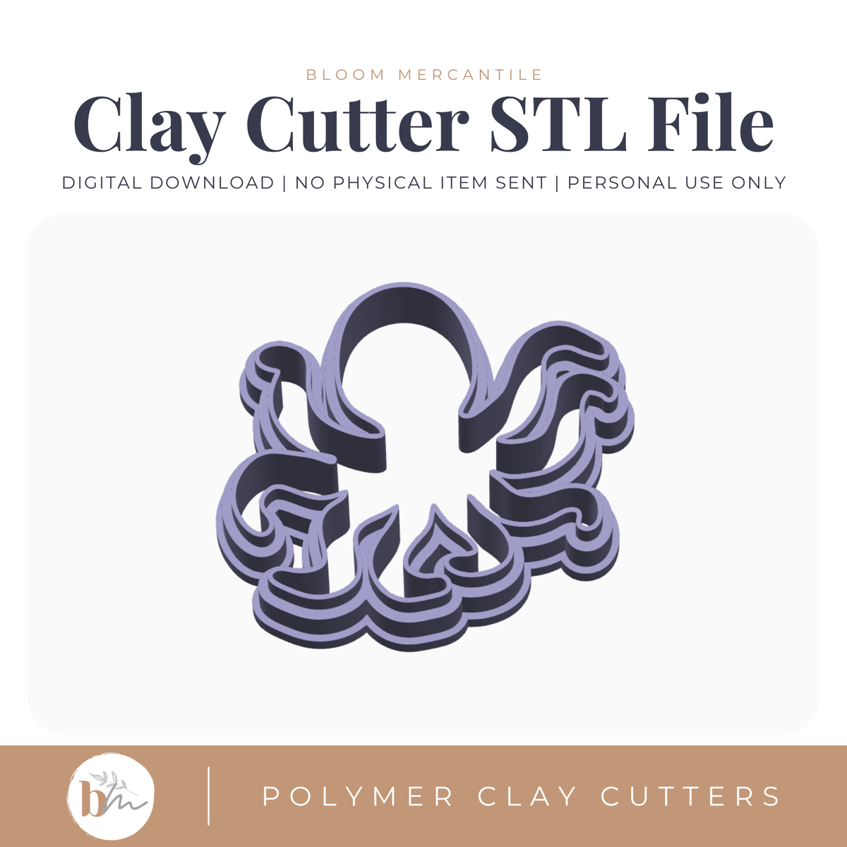 Octopus STL polymer clay cutter digital file
