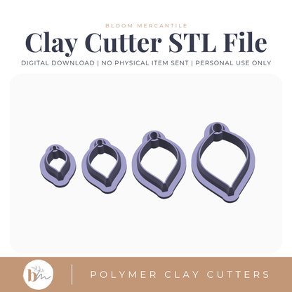 Ornament - 4 Sizes STL polymer clay cutter digital file