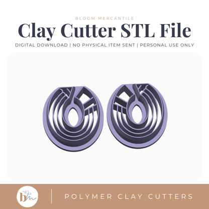 Oval Hoop Pencils Mirror Set STL polymer clay cutter digital file