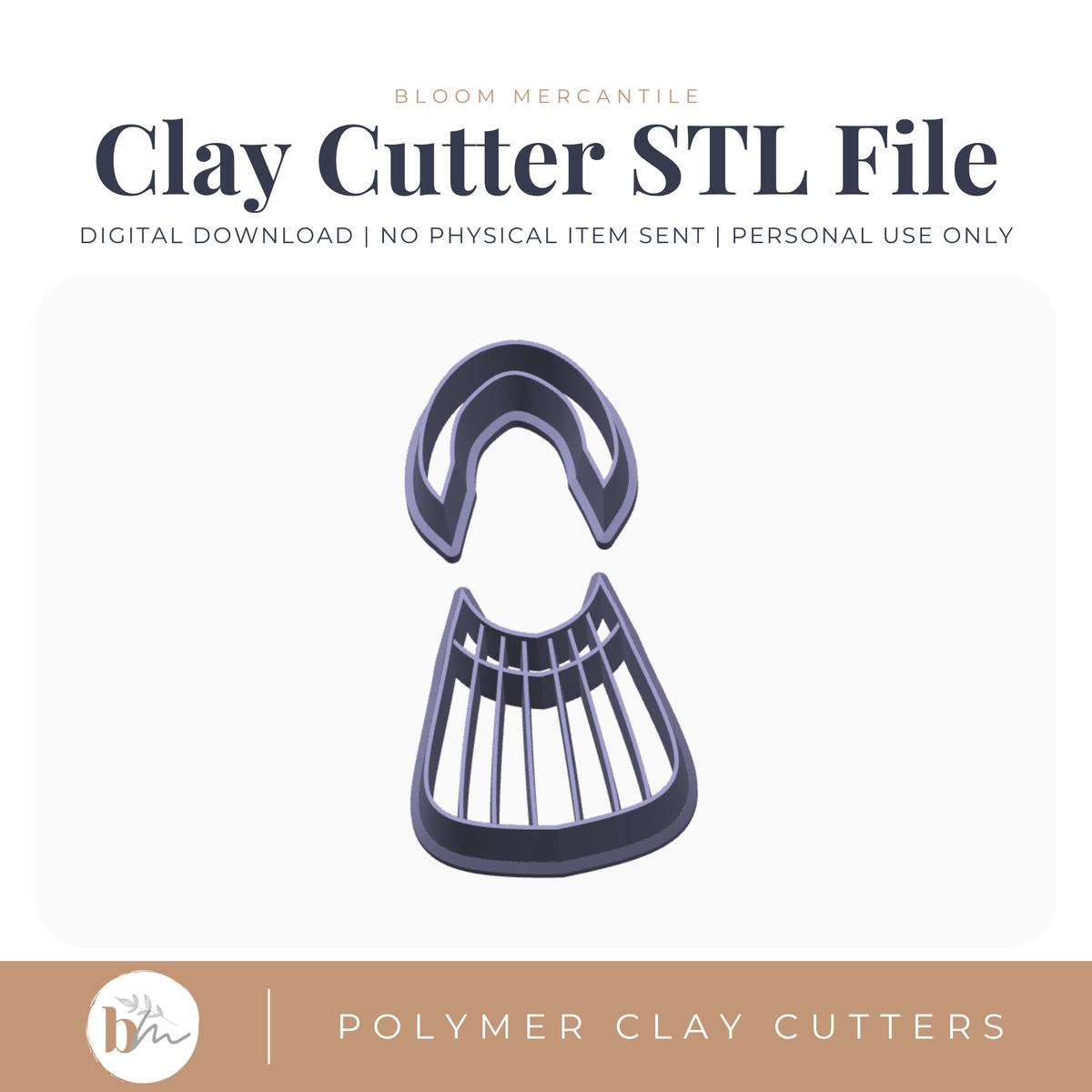Oval Macrame Dangle Set STL polymer clay cutter digital file
