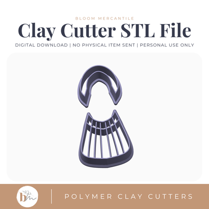 Oval Macrame Dangle Set STL polymer clay cutter digital file