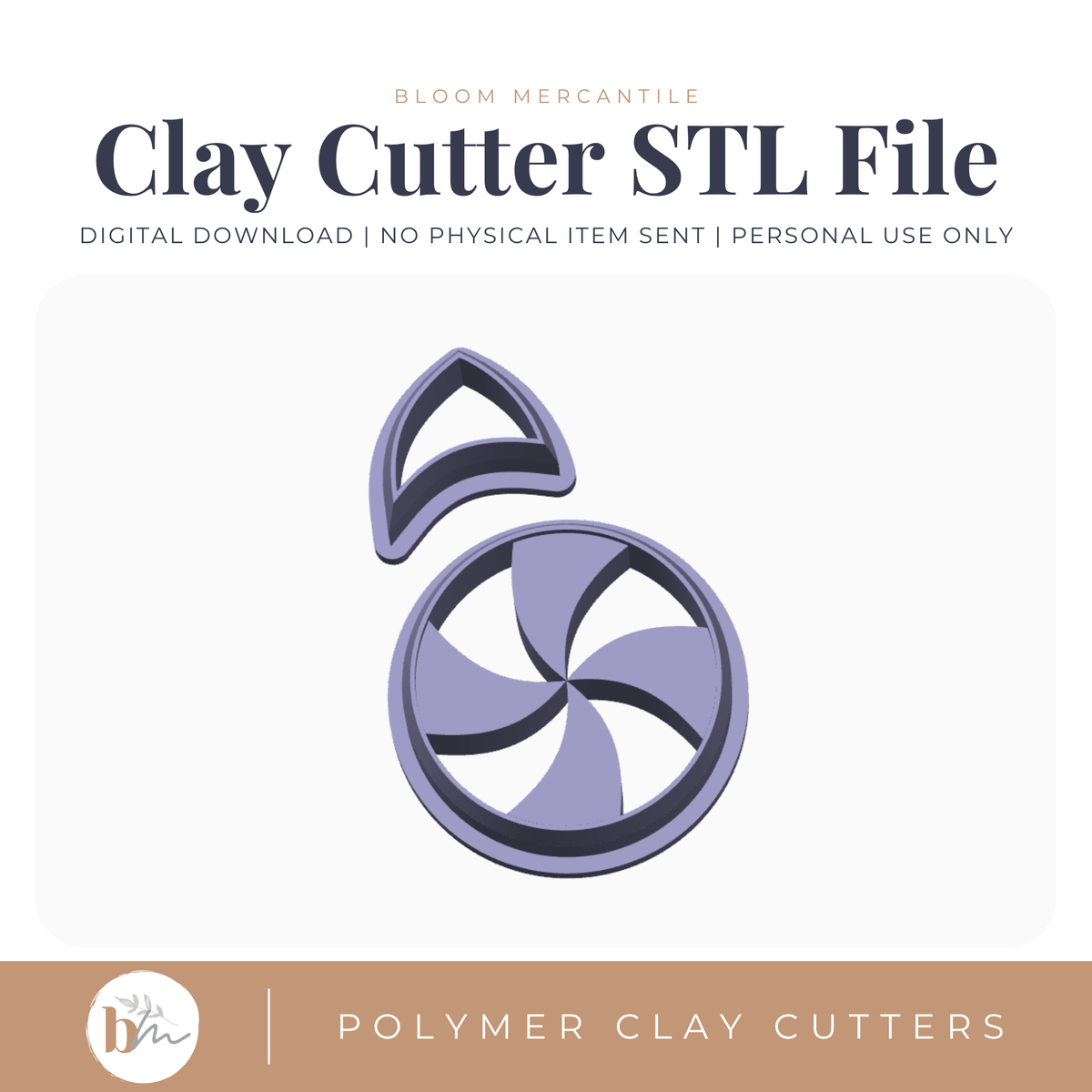 Peppermint Candy Set - 4 Sizes STL polymer clay cutter