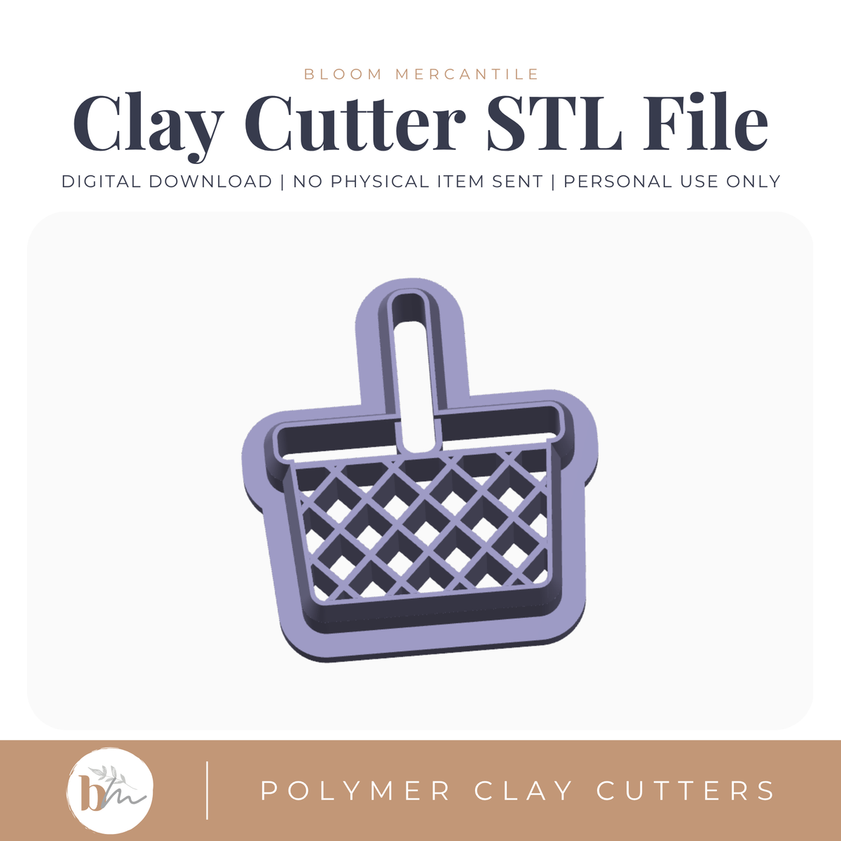 Picnic Basket STL polymer clay cutter